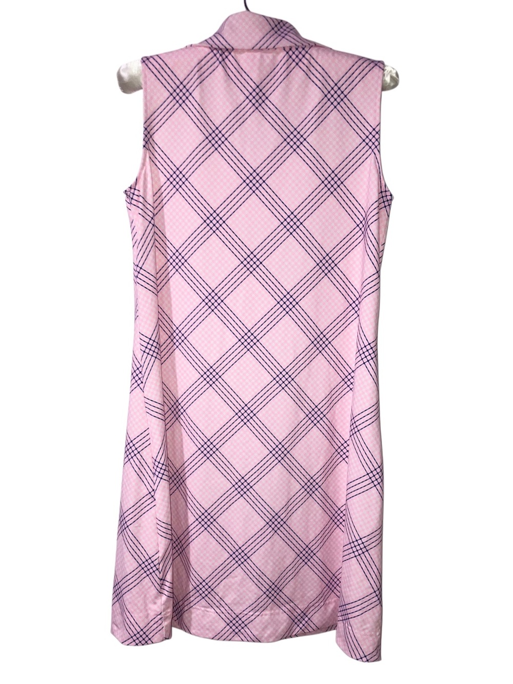 Lulu B Dress Pink Plaid Stretch Popover Mini Beach Tennis Golf Size Small NWOT - Picture 8 of 11